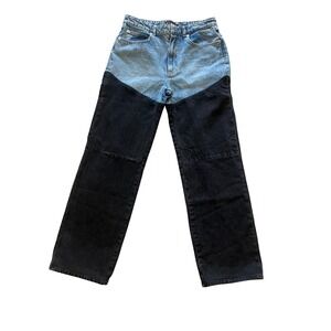 Piral XL jeans chaps 2 tone black blue women's